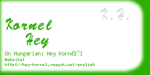 kornel hey business card